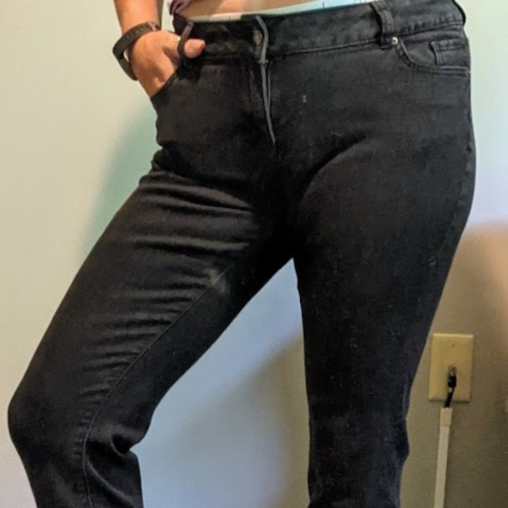NY&CO  Black Jeans Curvy Boyfriend Size 10